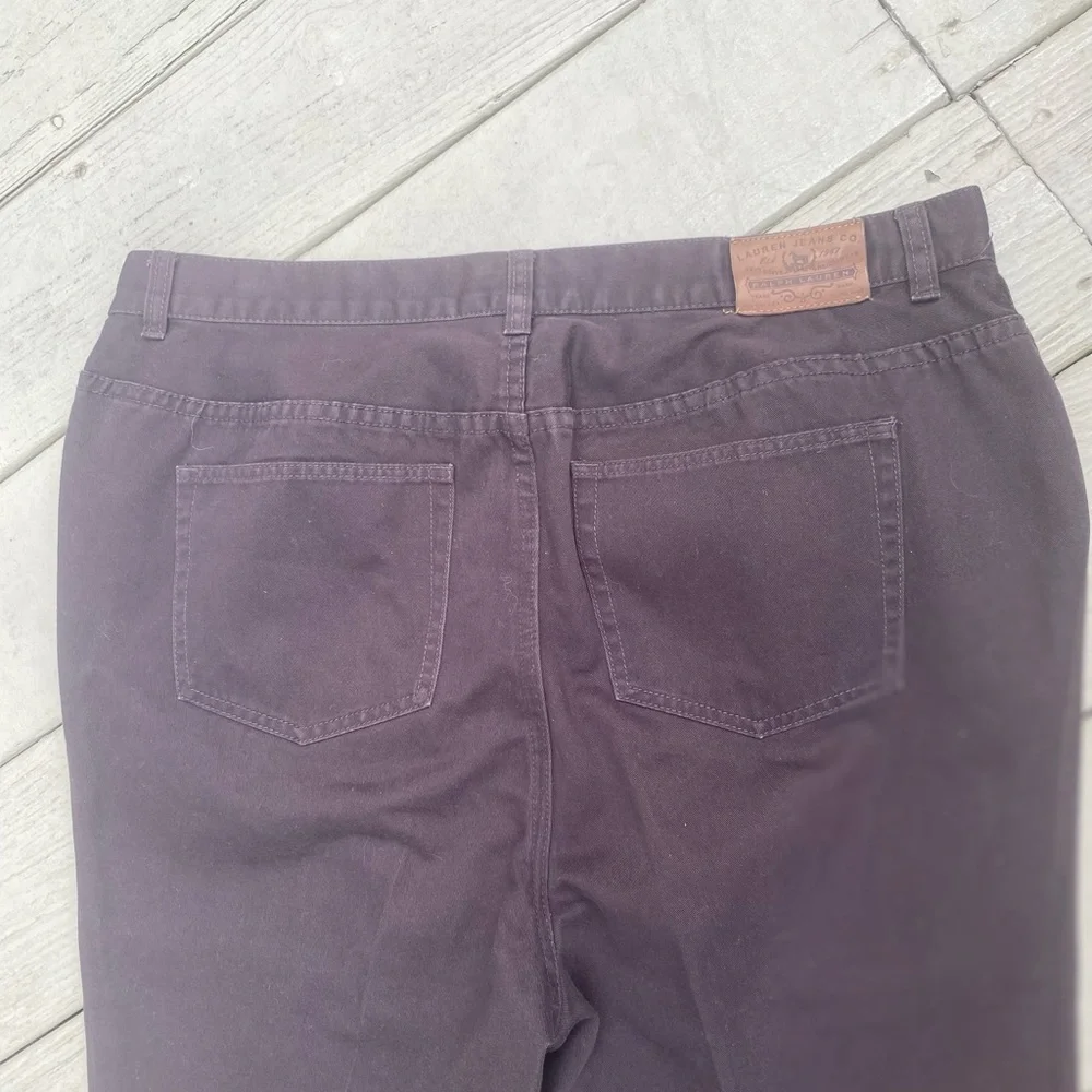 Lauren Jean Co. Ralph Lauren - Woman’s brown high rise crop jeans, Size: 16